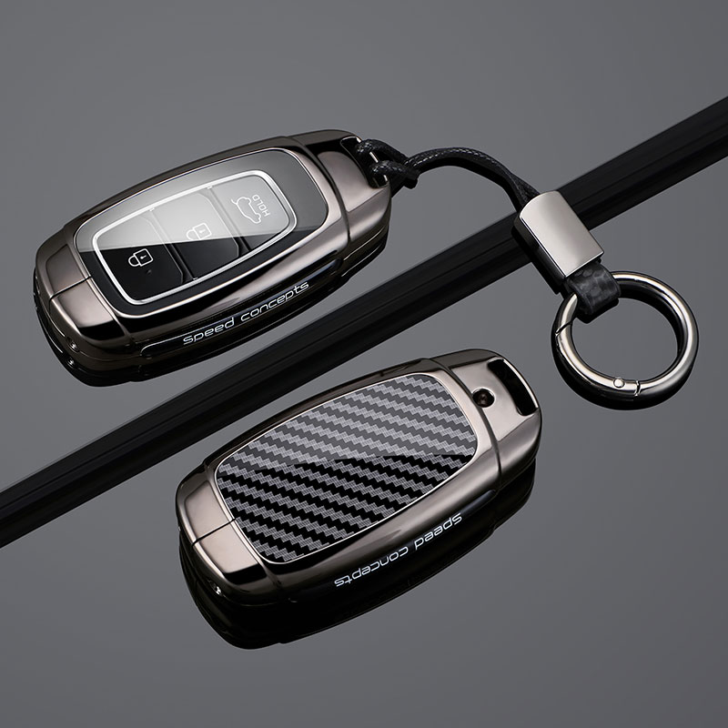 金属カーボンファイバー製車キーフォブケースカバー、ヒュンダイ - Car Key Signal Blocker のレビューと価格