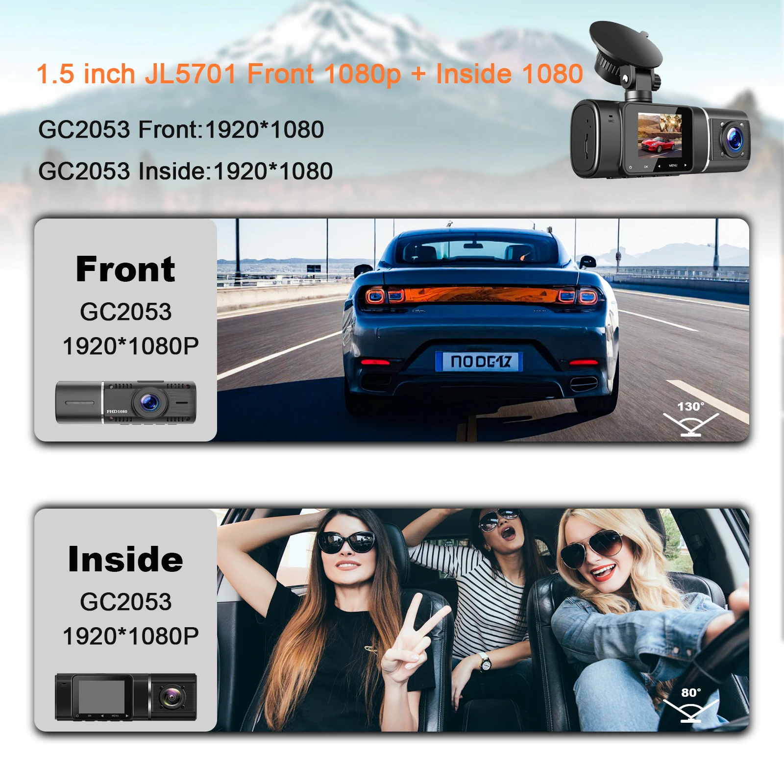 車載デュアルダッシュカム 前後カメラ 1080P Gセンサー - Car Dash Cam のレビューと価格