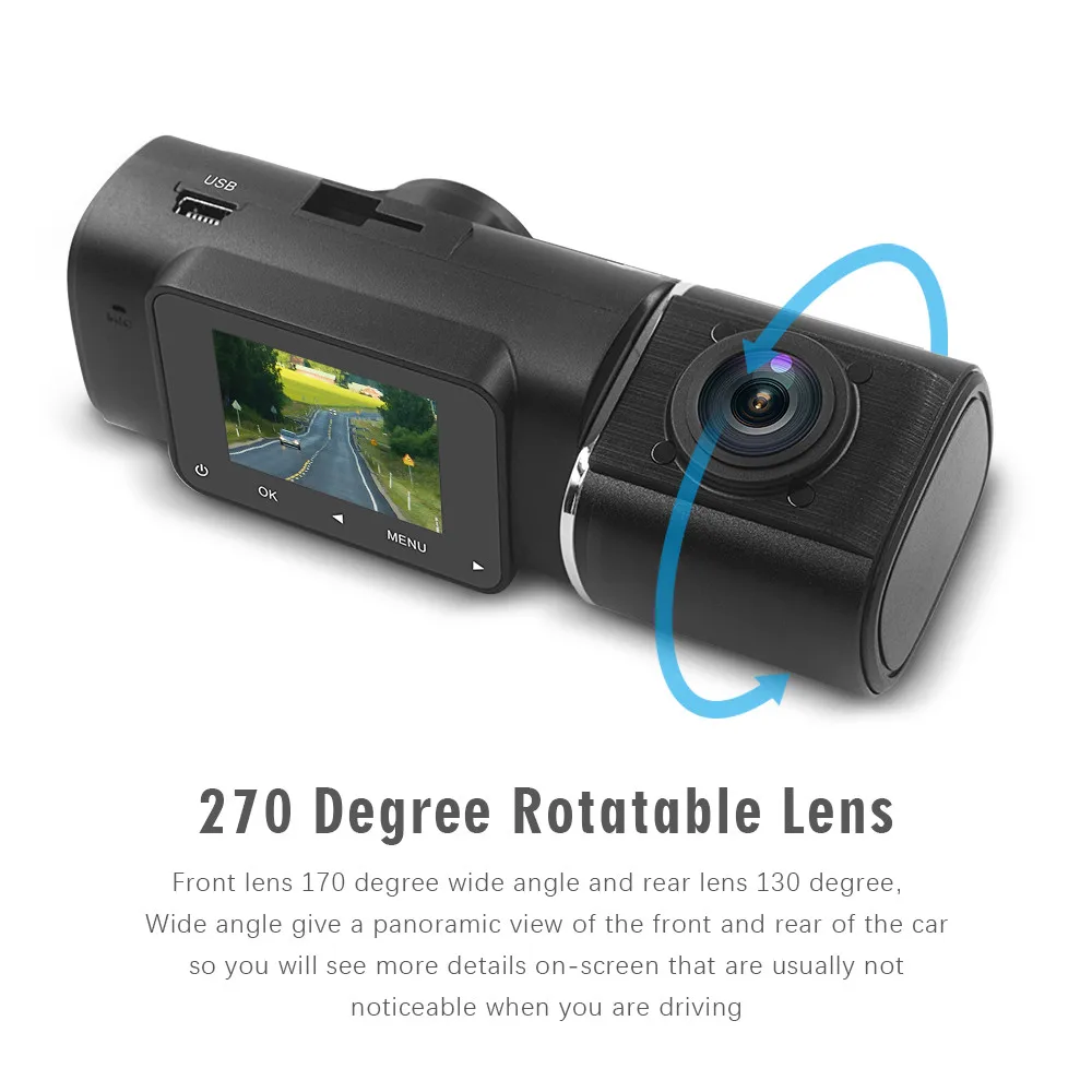 車載デュアルダッシュカム 前後カメラ 1080P Gセンサー - Car Dash Cam のレビューと価格