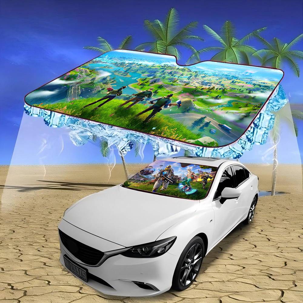 漫画ゲーム F-FortniteS 車の窓サンシェードフロン - Car Accessories Window のレビューと価格