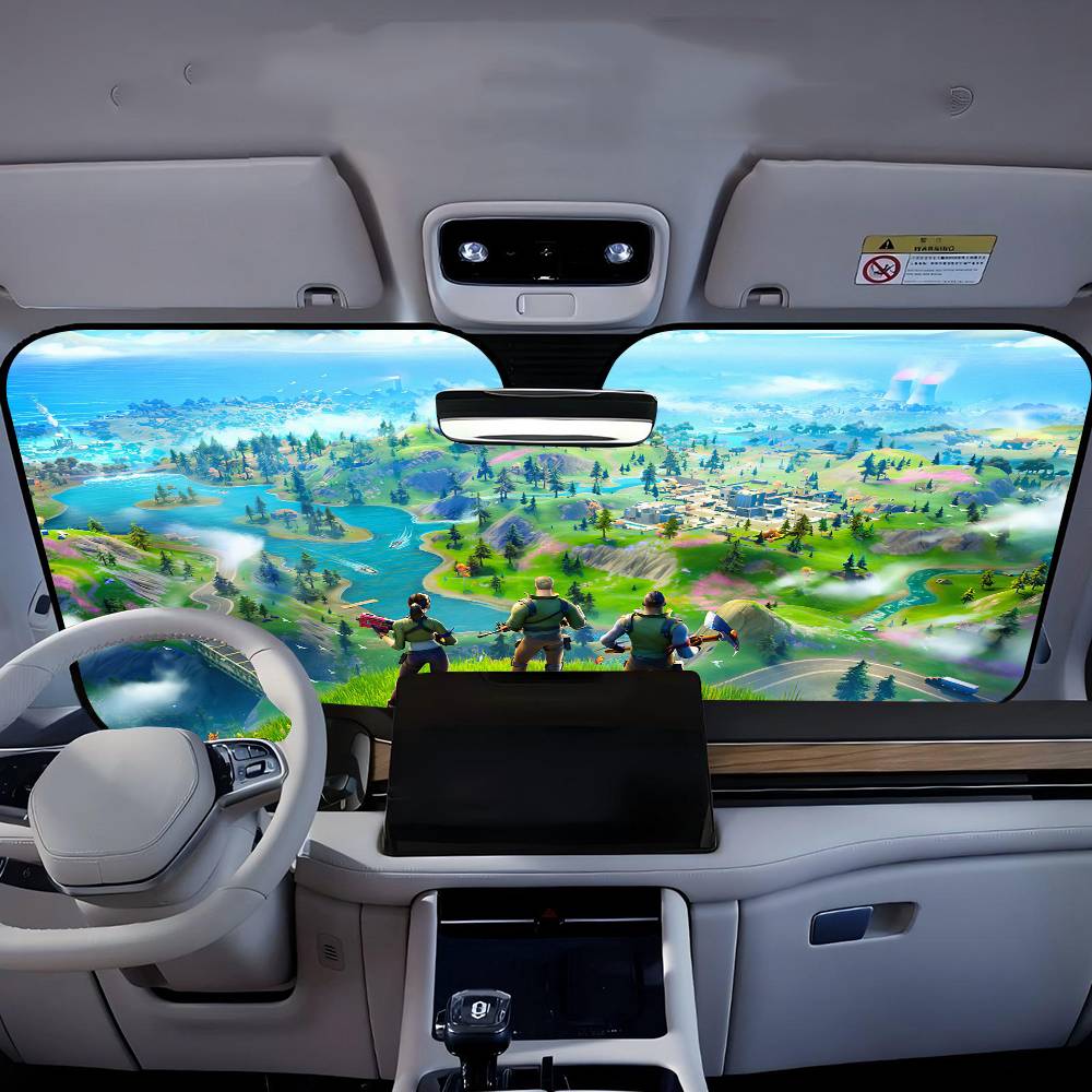 漫画ゲーム F-FortniteS 車の窓サンシェードフロン - Car Accessories Window のレビューと価格