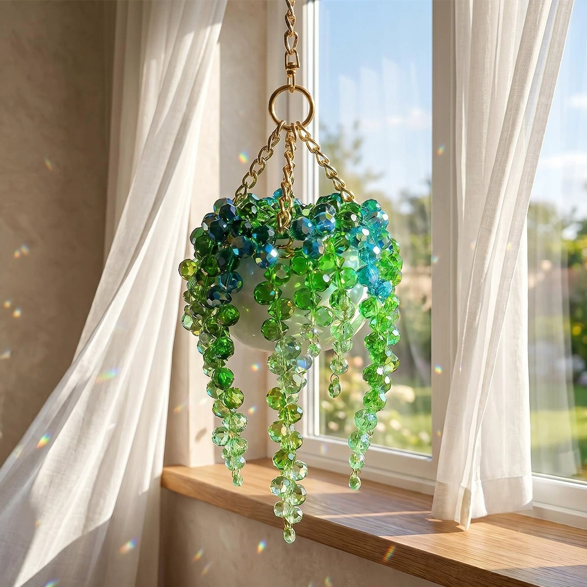 手作りクリスタルビーズのトレーリングプラントカーハンギングオ - Car Accessories Mirror Hanging のレビューと価格