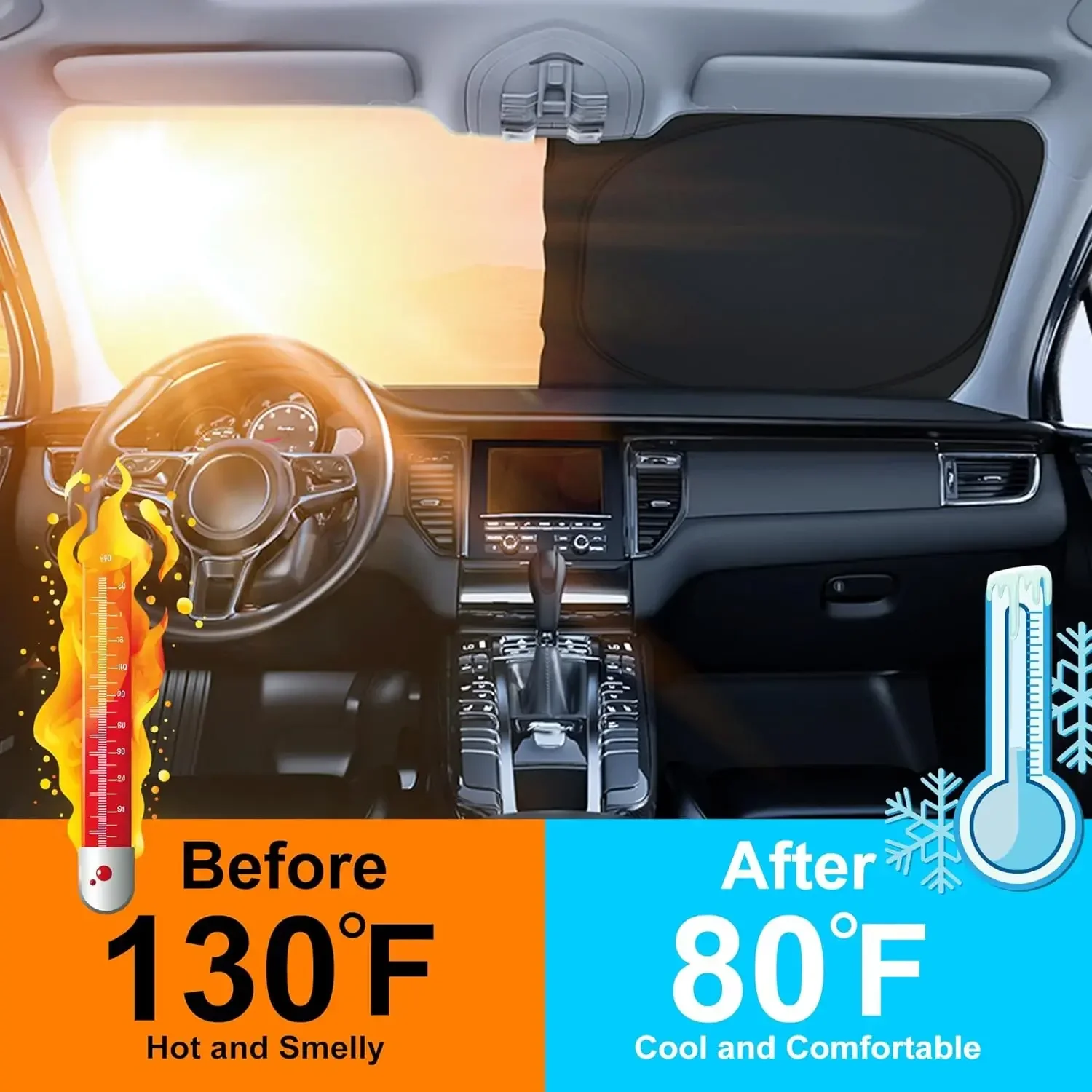 車用サンシェード フロントウィンドシールド チタンシルバー  - Car Accessories For Interior のレビューと価格