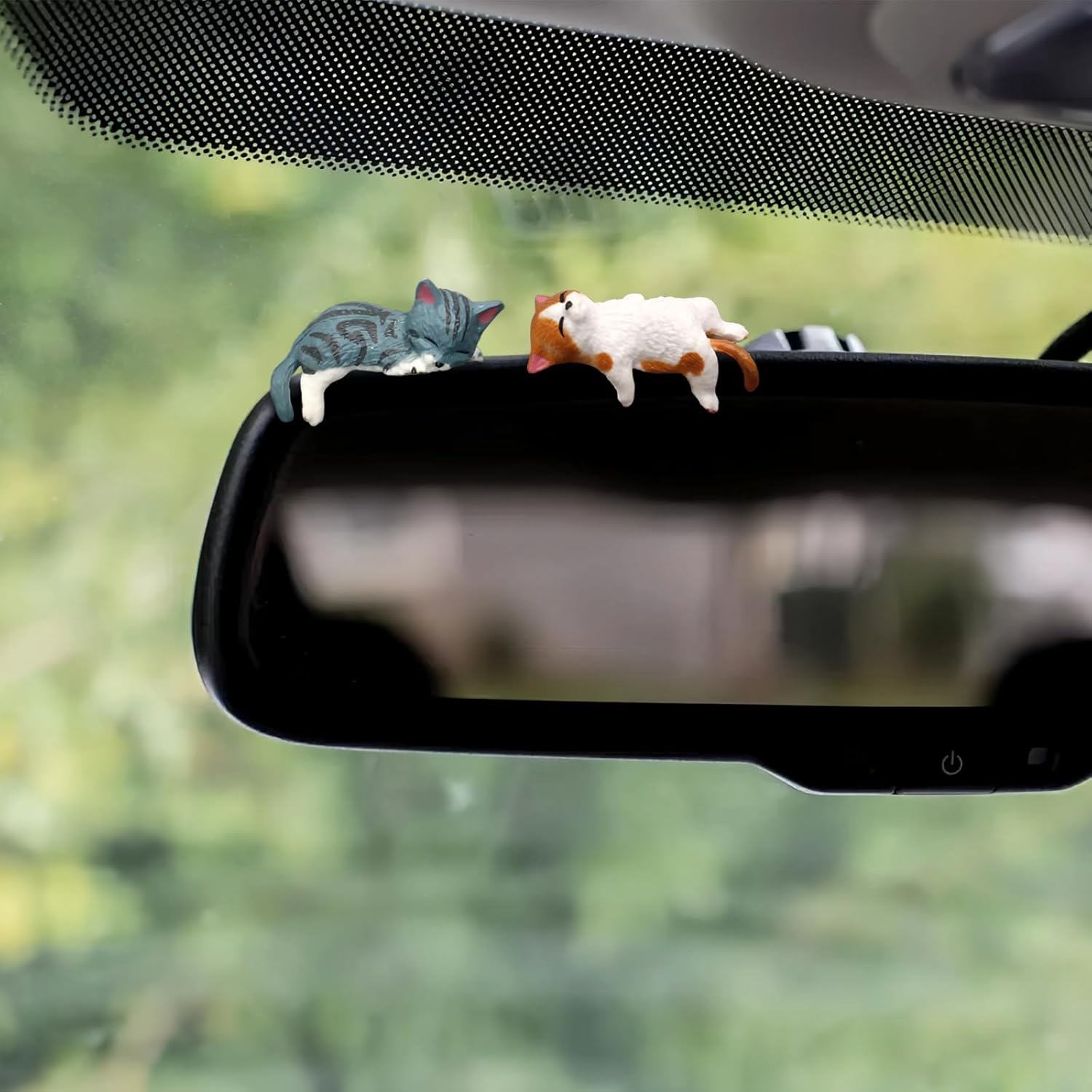 猫の車内装飾品5点セット、キュートなダッシュボードデコレーシ - Car Accessories Mirror Hanging のレビューと価格