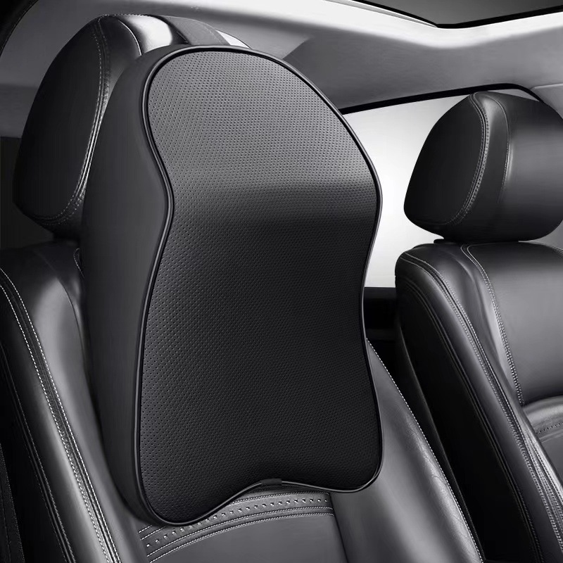 3D ナッパレザー低反発ヘッドレスト車の首枕サポートネックレ - Car Accessories Nearby のレビューと価格